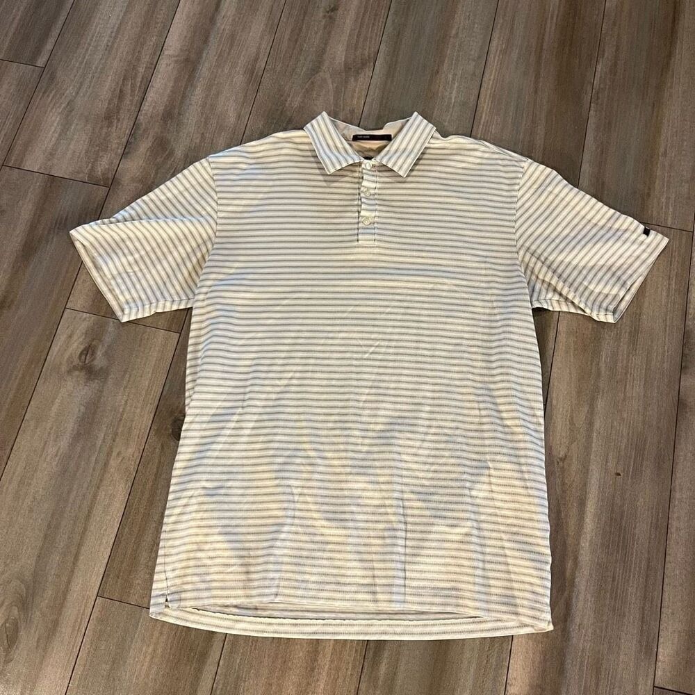 Nike Tiger Woods Stripe Athletic Workout Polo‎ Men XL Bin O-25